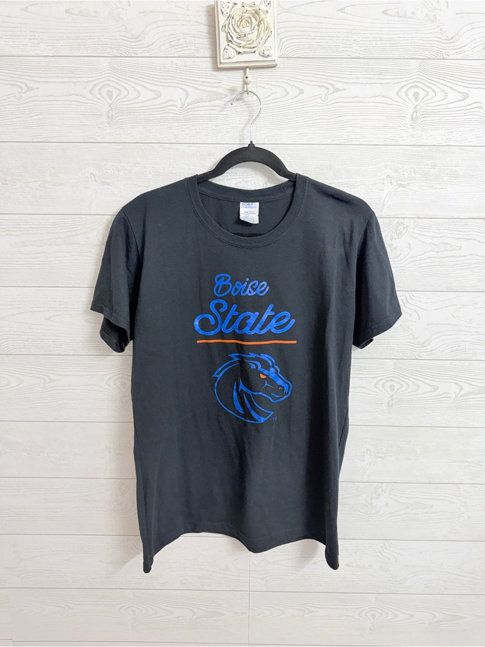 Port Authority Women’s Boise State Black Graphic Tee - Broncos Logo. Size L